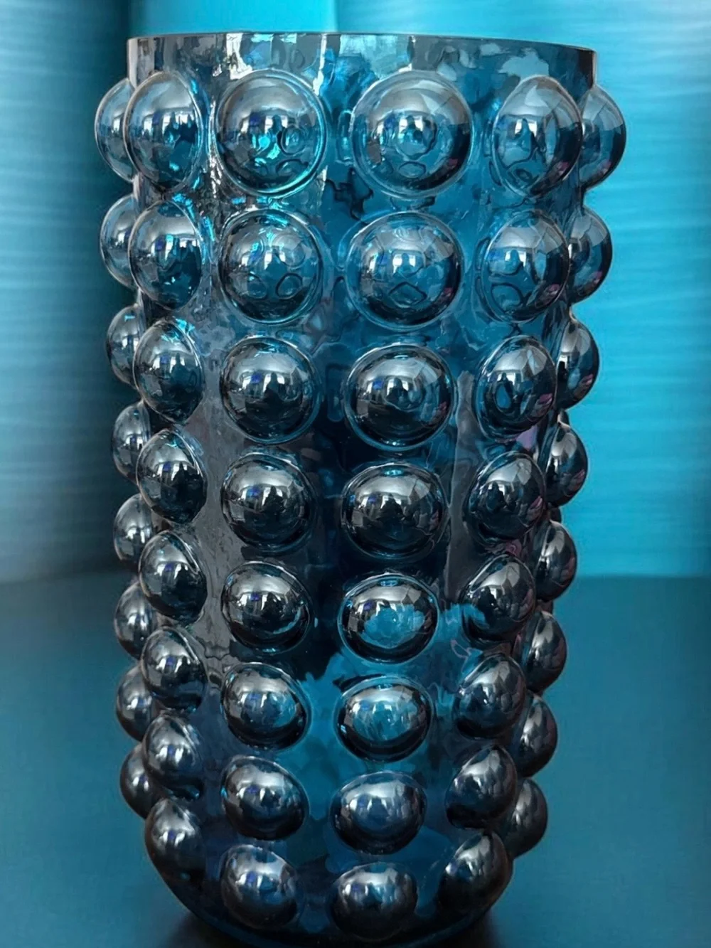 Blue Bubble Glass Vase